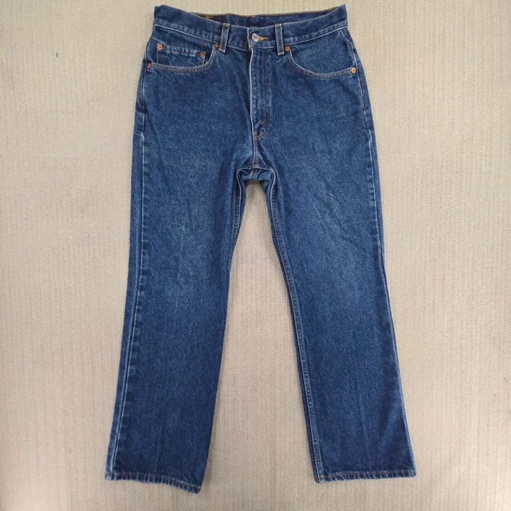 Vintage Levis 517 Jeans Mens 32x30 Dark Blue Slim Fit Bootcut Cowboy 90s Y2K